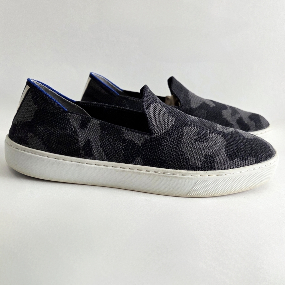 Rothy's Camo Pattern Slip-On Sneakers, Gray & Black  Size 9 - Picture 8 of 16
